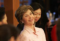 Laura Bush sits with women leaders during a discussion Saturday, Nov. 19, 2005, at the Dong Nae Byel Jang Restaurant in Busan, Korea.