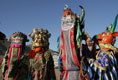 Ceremonial Mongolian characters participate in festivities in Ikh Tenger, Mongolia Monday, Nov. 21, 2005, for President and Mrs. Bush during their visit to Ulaanbaatar.