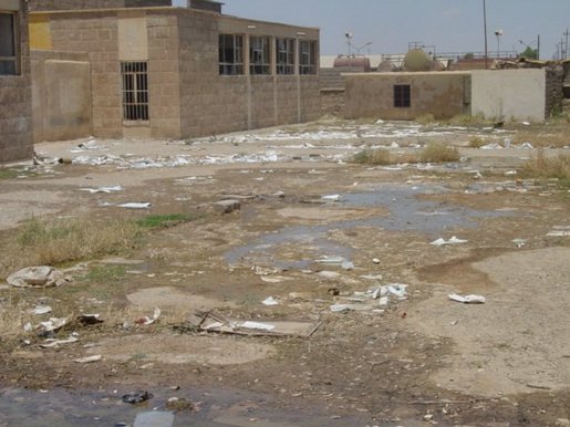 Years of neglect from Saddam’s regime destroyed the country’s education infrastructure. While Saddam was building palaces to himself, Iraq’s children suffered. This school yard is an example of the need for facility rehabilitation.