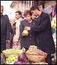 Agriculture Secretary Ann M. Veneman tours market in Erbil, Iraq. "The people of Iraq need to restore their way of life, and we are ready to help them be a part of the global system," said Veneman.