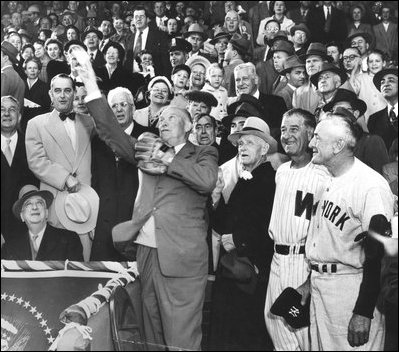 President Dwight Eisenhower was a spectacular athlete and made no secret of his early aspirations to play major league baseball. 