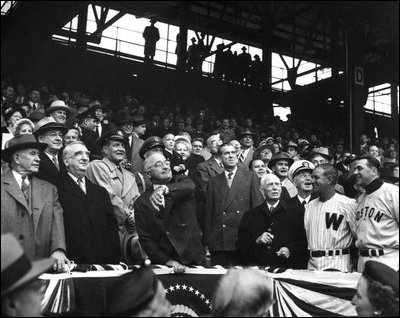 President Harry Truman was the first southpaw (left-hander) to toss a baseball out of the presidential box. In fact, President Truman was ambidextrous and used both arms during his numerous ceremonial pitches.
