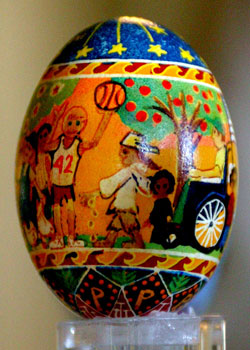 Painted egg by Gail Woolever, Wheatfield, IN