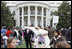 Children gather around a special long-eared White House guest during the during the 2007 White House Easter Egg Roll Monday, April 9, 2007. White House photo by Joyce Boghosian