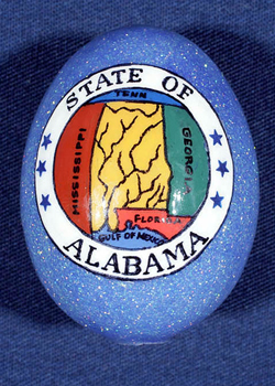 Painted and Decorated Egg Representing Alabama
