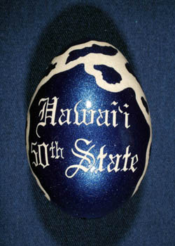 Painted and Decorated Egg Representing Hawaii