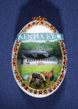 Painted and Decorated Egg Representing Kentucky