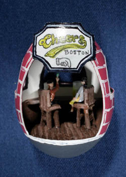 Painted and Decorated Egg Representing Massachusetts
