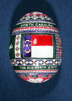 Painted and Decorated Egg Representing North Carolina