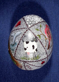 Painted and Decorated Egg Representing New Hampshire