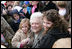 Former first lady Barbara Bush is surrounded by children as she poses for photos Monday, March 24, 2008, following her reading at the 2008 White House Easter Egg Roll, where she read 