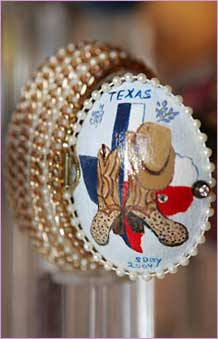 Decorated egg by artist Ms. Sandra J. Day, Cleburne, TX