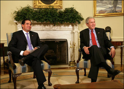 El Presidente George W. Bush se reunió con su homólogo de Panamá, Martin Torrijos, el pasado 6 de mayo de 2008.