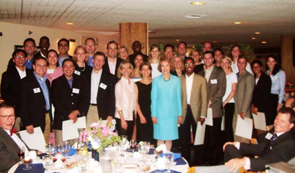 Commission Chair Julie Nixon Eisenhower, Program Director Jocelyn White, and the National Finalists at Selection Weekend 2003 in Annapolis, Maryland.