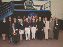 The class at the NASA with Astronauts Peggy Whitson, PhD and USAF Colonel Carol Walz.