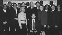 The 2002-2003 Class of White House Fellows with Commission Chair Julie Nixon Eisenhower and Program Director Jocelyn White at the WHF Association Annual Meeting Welcome Reception.