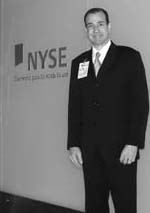 Ceser Aristeiguieta ('02-03) at the New York Stock Exchange.