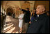 Laura Bush is given a tour of St. John at the Lateran Church in Rome by art historian Dr. Stefano Aluffi-Pentini Thursday, April 7, 2005.