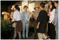 Laura Bush meets members of the Junior Rangers, following their swearing-in ceremony, July 27, 2005, at the Minnesota Science Museum in St. Paul, Minnesota.