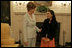Laura Bush meets with 17-year-old Farah Ahmedi, author of the book, "The Story of My Life: An Afghan Girl on the Other Side of the Sky," in the Diplomatic Reception Room at the White House May 5, 2005. In her book, Farah, who now lives near Chicago, recounts her life in war-time Afghanistan.