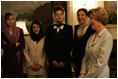 Laura Bush meets with a group of Afghan teachers Wednesday, Oct. 5, 2005, who are training at the University of Nebraska in Omaha on an educational exchange sponsored by the U.S. Department of State's Bureau of Educational and Cultural Affairs and the U.S.-Afghan Women's Council.