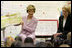 Laura Bush is joined by U.S. Education Secretary Margaret Spellings, right, as she reads a book to first graders at Lovejoy Elementary School in Des Moines, Iowa, Thursday, September 8, 2005.