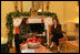 Mrs. Laura Bush and Mrs. Melinda Gates meet Thursday morning, Dec. 14, 2006, during a coffee hosted by Mrs. Bush at the White House, prior to their participation at the White House Summit on Malaria.