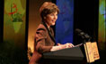 Mrs. Laura Bush addresses her remarks at the first-ever White House Summit on Malaria, Thursday, Dec. 14, 2006, at the National Geographic Society in Washington, D.C. The President's Malaria Initiative, a five-year $1.2 billion program to eradicate malaria in 15 countries, announced at the summit that it will launch a further $30 million Malaria Communities Program to build independent, sustainable malaria-control projects in Africa.