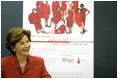 Laura Bush promotes American Heart Month Wednesday, Feb. 15, 2006, in Charlotte, NC, as part of the Heart Truth Campaign, which raises awareness of heart disease in women and encourages women to get screened for the disease.