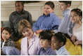 Mrs. Laura Bush visits with students from the Big Brothers Big Sisters program in Washington and Baltimore, Md., during a visit to the White House, Wednesday, Jan. 4, 2006.