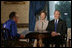 President George W. Bush and Laura Bush join CNN's Larry King at an interview Thursday, July 6, 2006 in the Blue Room at the White House.