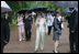 Mrs. Laura Bush participates in a tour of Peterhof Palace in St. Petersburg, Russia, Sunday, July 16, 2006.