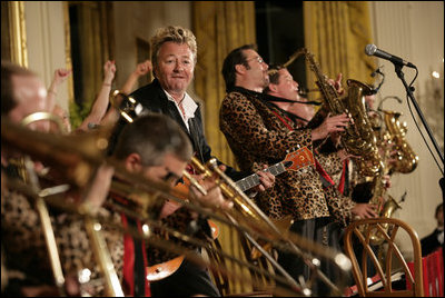 The Brian Stetzer Orchesta performs in the East Room of The White House during the Official Dinner with Prime Minister Junichiro Koizumi of Japan June 29, 2006.