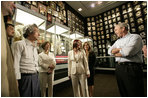 President George W. Bush, Mrs. Laura Bush, and Prime Minister Junichiro Koizumi of Japan tour the Graceland home of Elvis Presley in Memphis, Tenn. Priscilla Presley, former wife of Elvis Presley, and his daughter Lisa-Marie Presley participate in the tour.