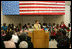 Mrs. Laura Bush, addressing an audience Wednesday, May 3, 2006 at the Gorenflo Elementary School in Biloxi, Miss., announces the distribution of $500,000 in grants for 10 Gulf Coast school libraries made possible by The Laura Bush Foundation for America's Libraries' Gulf Coast School Library Recovery Initiative.