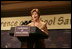 Mrs. Laura Bush speaks during a conference on school safety at the National 4-H Conference Center in Chevy Chase, Md., Tuesday, Oct. 10, 2006.