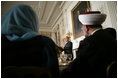 President George W. Bush addresses the Iftaar Dinner with Ambassadors and Muslim leaders in the State Dining Room of the White House, Monday, Oct. 16, 2006.