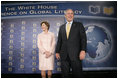 President George W. Bush and Laura Bush attend the White House Conference on Global Literacy at The New York Public Library in New York City Monday, September 18, 2006. The conference encourages international involvement and new partnerships to support literacy efforts. It highlights several UNESCO programs.