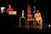 Mrs. Laura Bush, joined by President Michael Kaiser of the John F. Kennedy Center for the Performing Arts, and Mrs. Sehba Musharraf, wife of Pakistan's President Pervez Musharraf, delivers remarks during a presentation for the launching of a new Pakistani arts and cultural website Thursday, September 21, 2006, at The Kennedy Center in Washington, D.C. The website is created by the Pakistan National Council the Arts and The Kennedy Center and is called, "Gift of the Indus: The Arts and Culture of Pakistan."