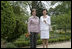 Mrs. Laura Bush and Mrs. Akie Abe, wife of Japanese Prime Minister Shinzo Abe, tour the gardens at the Mount Vernon Estate of George Washington Thursday, April 26, 2007, in Mount Vernon, Va.