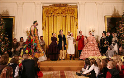 The Ford Theater cast members of "A Christmas Carol," perform Monday, Dec. 3, 2007, at the White House Children's Holiday Reception.