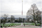 The Suresnes American Cemetery is located near Paris where Mrs. Laura Bush visited the Memorial Chapel and participated in a wreath-laying ceremony Tuesday, Jan. 16, 2007. The cemetery is the resting place for American troops who died while serving in World War I and World War II.