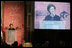 Mrs. Laura Bush addresses guests Tuesday evening, June 12, 2007, at the National Trust for Historic Preservation Gala in Washington, D.C., highlighting the importance of the saving historic places across the nation and honoring the efforts of the National Trust for Historic Preservation to preserve the nation's historical treasures. Mrs. Bush was honored with an award for her sustained commitment and contributions to the preservation of America's heritage.