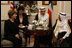 Mrs. Laura Bush meets with Amir Shaykh Sabah Al-Ahmed Al Jaber Al Sabah Wednesday, Oct. 24, 2007, in Kuwait City.
