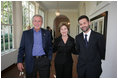 President George W. Bush and Mrs. Laura Bush welcome author Khaled Hosseini to the White House for a screening Sunday, Sept. 16, 2007, of the film adaptation of Hosseini's novel, "The Kite Runner," a fictional story of the friendship between Amir, a privileged boy, and Hassan, the son of his father's servant, in Afghanistan during the last days of the monarchy through the rule of the Taliban. Guests at the screening included: Vice President Dick Cheney; Secretary of Defense Robert Gates; Chairman of the Joint Chiefs of Staff General Peter Pace; National Security Advisor Stephen Hadley; Ambassador Said T. Jawad of Afghanistan; former U.S. Ambassador to Afghanistan, now U.S. Ambassador to the United Nations Zalmay Khalilzad; former U.S. Ambassador to Afghanistan Ronald E. Neumann; and President of the American University in Afghanistan Tom Stauffer.