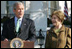 Standing with Mrs. Laura Bush, President George W. Bush addresses military support organizations Tuesday, Sept. 18, 2007, on the South Lawn. "I feel a very strong obligation, since it was my decision that committed young men and women into combat, to make sure our veterans who are coming back from Iraq and Afghanistan get all the help this government can possibly provide," said President Bush.
