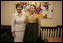 Mrs. Laura Bush meets with Madam Yoo (Ban) Soon-taek, wife of United Nations Secretary General Ban Ki-moon, during a UN-hosted tea Tuesday, Sept. 25, 2007 in New York City.