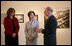 Mrs. Laura Bush and Mrs. Sarah Brown, wife of the Prime Minister of the United Kingdom, participate in a tour led by Mr. Charles Robertson, Guest Curator, "The Honor of Your Company Is Requested: President Lincoln's Inaugural Ball" Exhibit, Thursday, April 17, 2008, during their visit to the Smithsonian American Art Museum in Washington, D.C.
