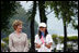 Mrs. Laura Bush stands with Ms. Natsumi Kagawa, age 11, after planting a tree at the Toyako New Mount Showa Memorial Park Wednesday, July 8, 2008, during a tree planting ceremony in Hokkaido, Japan. 