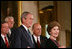 President George W. Bush is introduced to the podium by Mrs. Laura Bush Wednesday, July 30, 2008 in the East Room of the White House, prior to signing H.R. 5501, the Tom Lantos and Henry J. Hyde United States Global Leadership Against HIV/AIDS, Tuberculosis and Malaria Reauthorization Act of 2008.